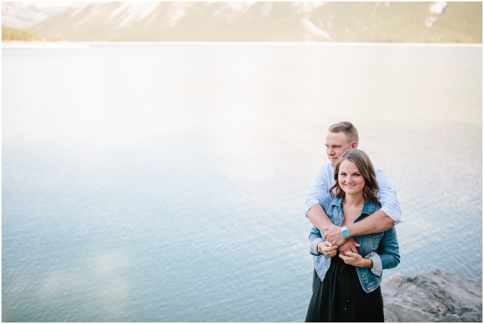 Lake Minnewanka Engagement Session in Banff National Park