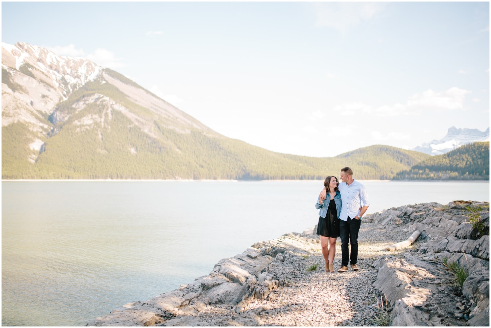 Lake Minnewanka Engagement Session in Banff National Park