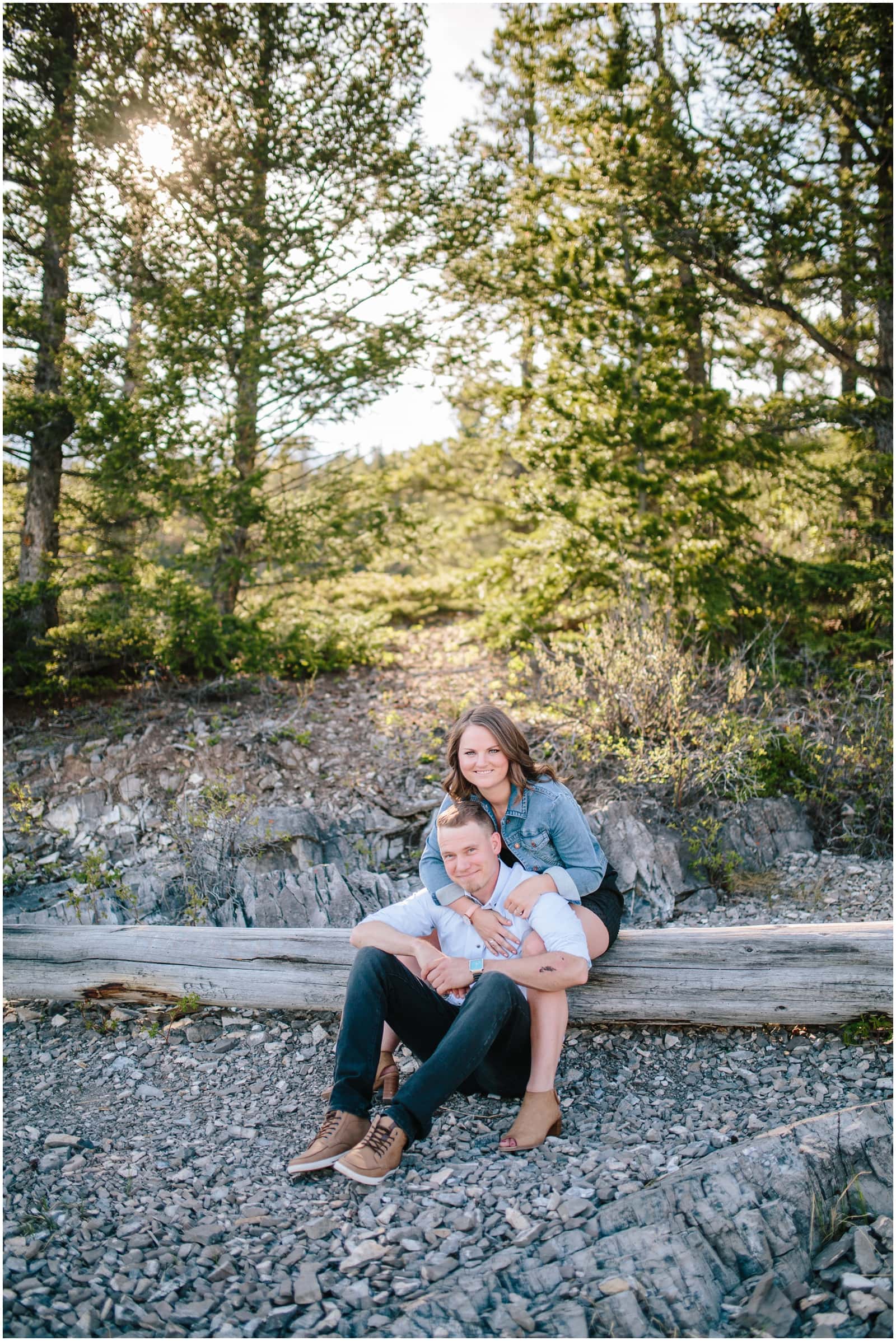 Lake Minnewanka Engagement Session in Banff National Park