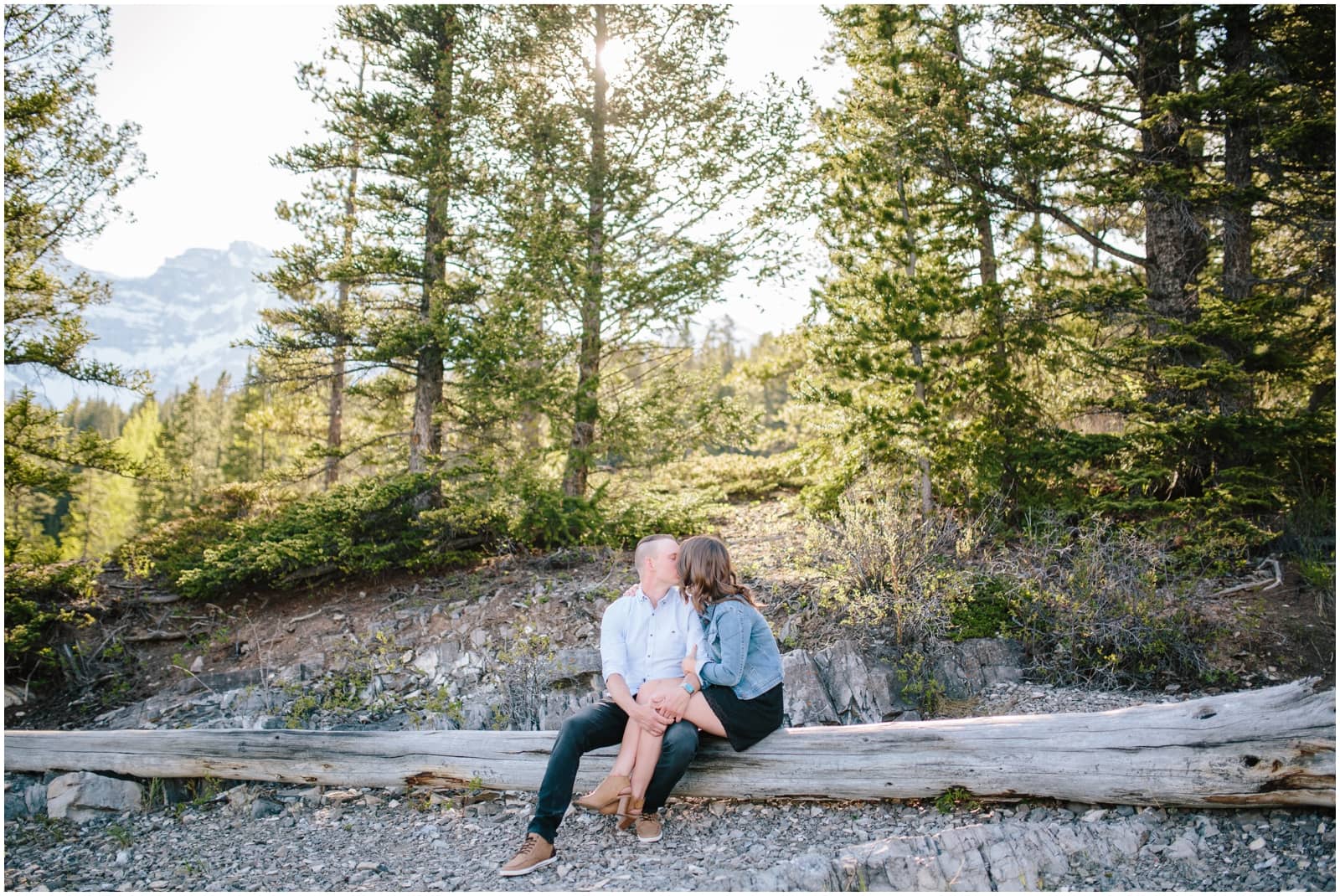 Lake Minnewanka Engagement Session in Banff National Park