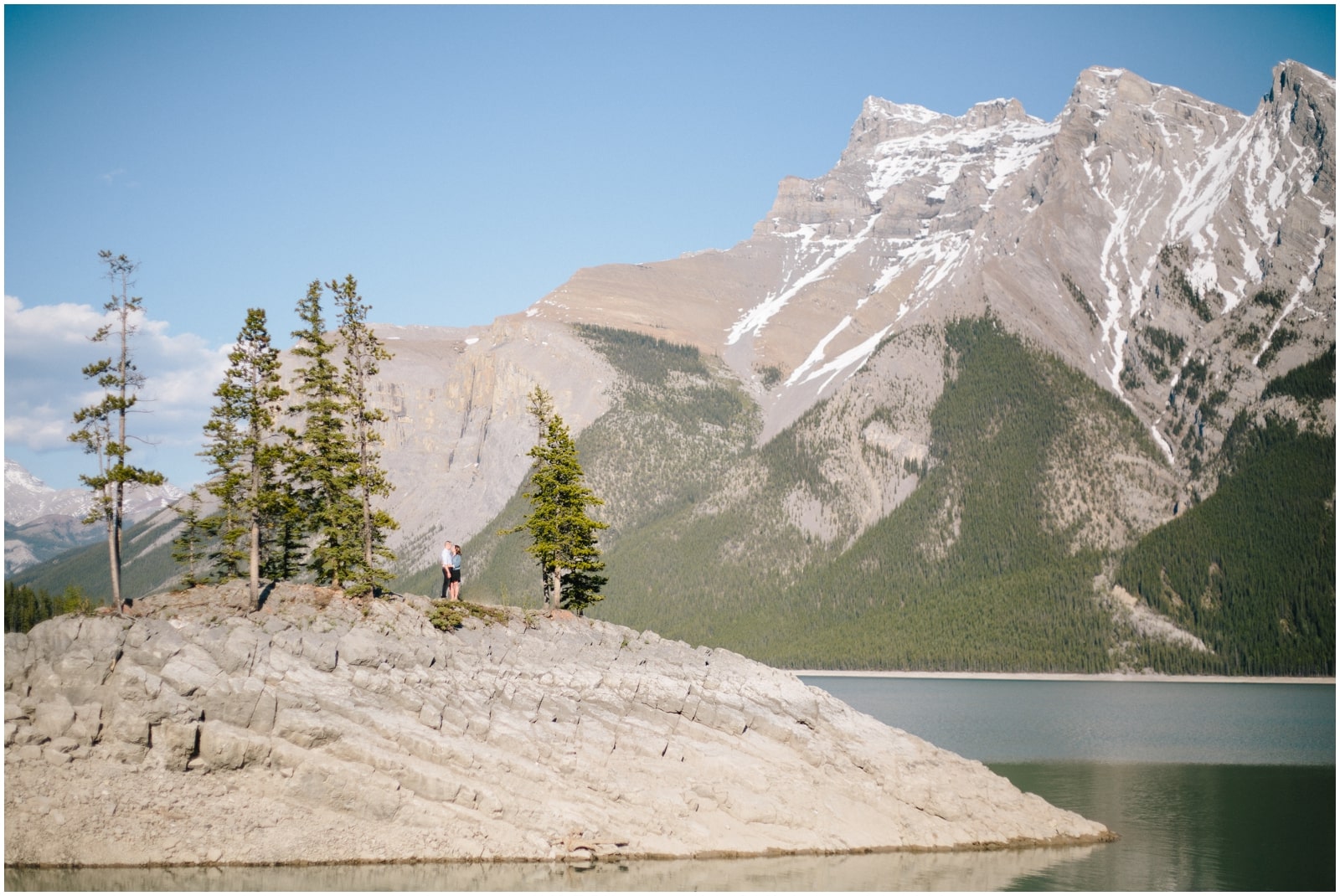 Lake Minnewanka Engagement Session in Banff National Park