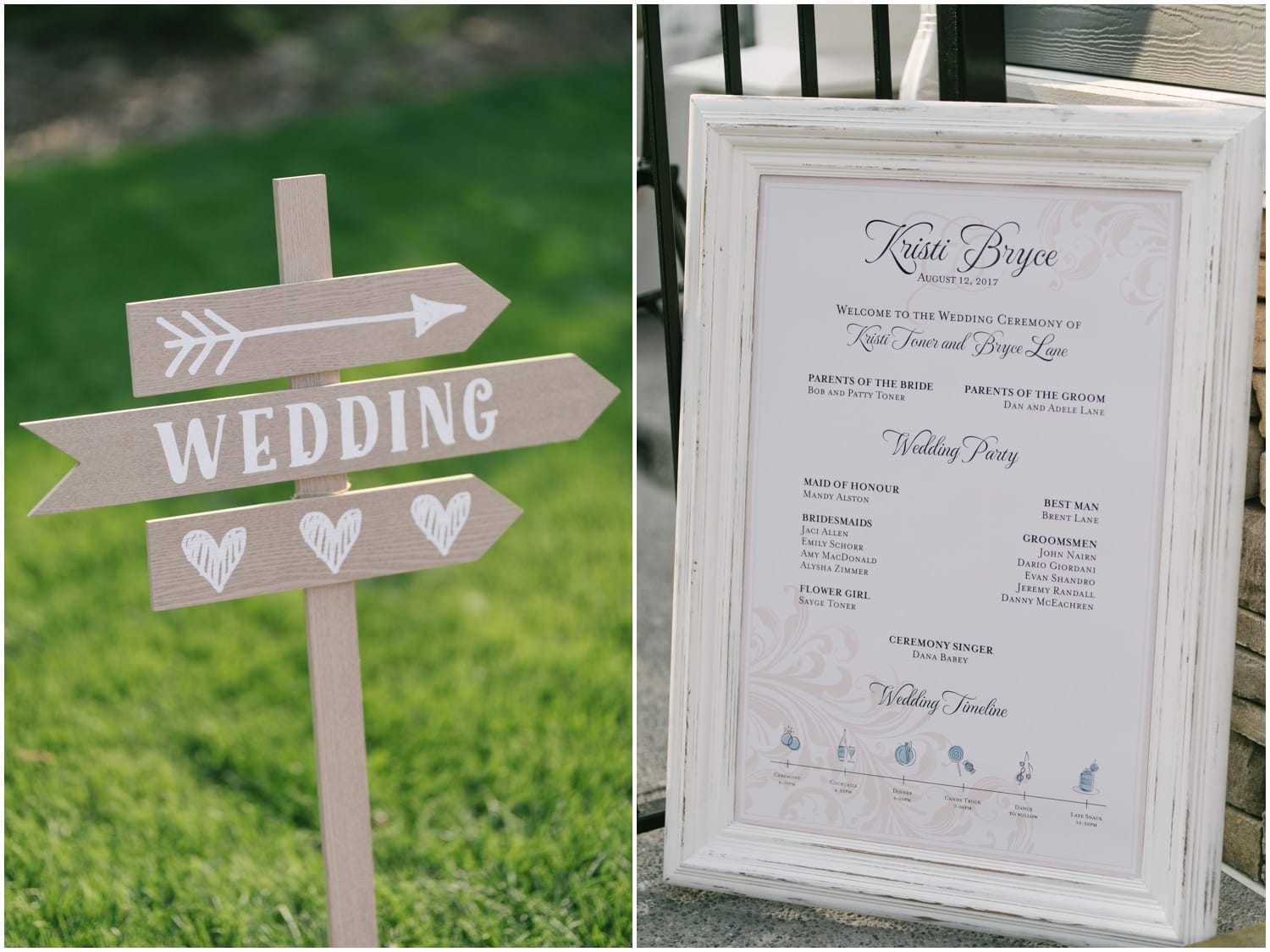 Wedding signs and details