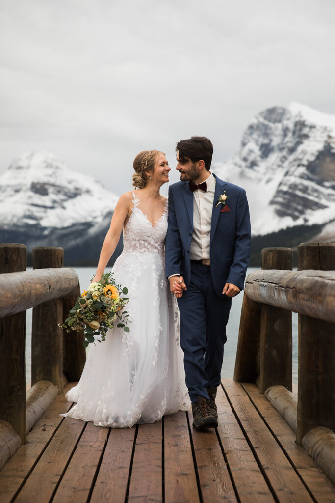 Bow lake elopement photos