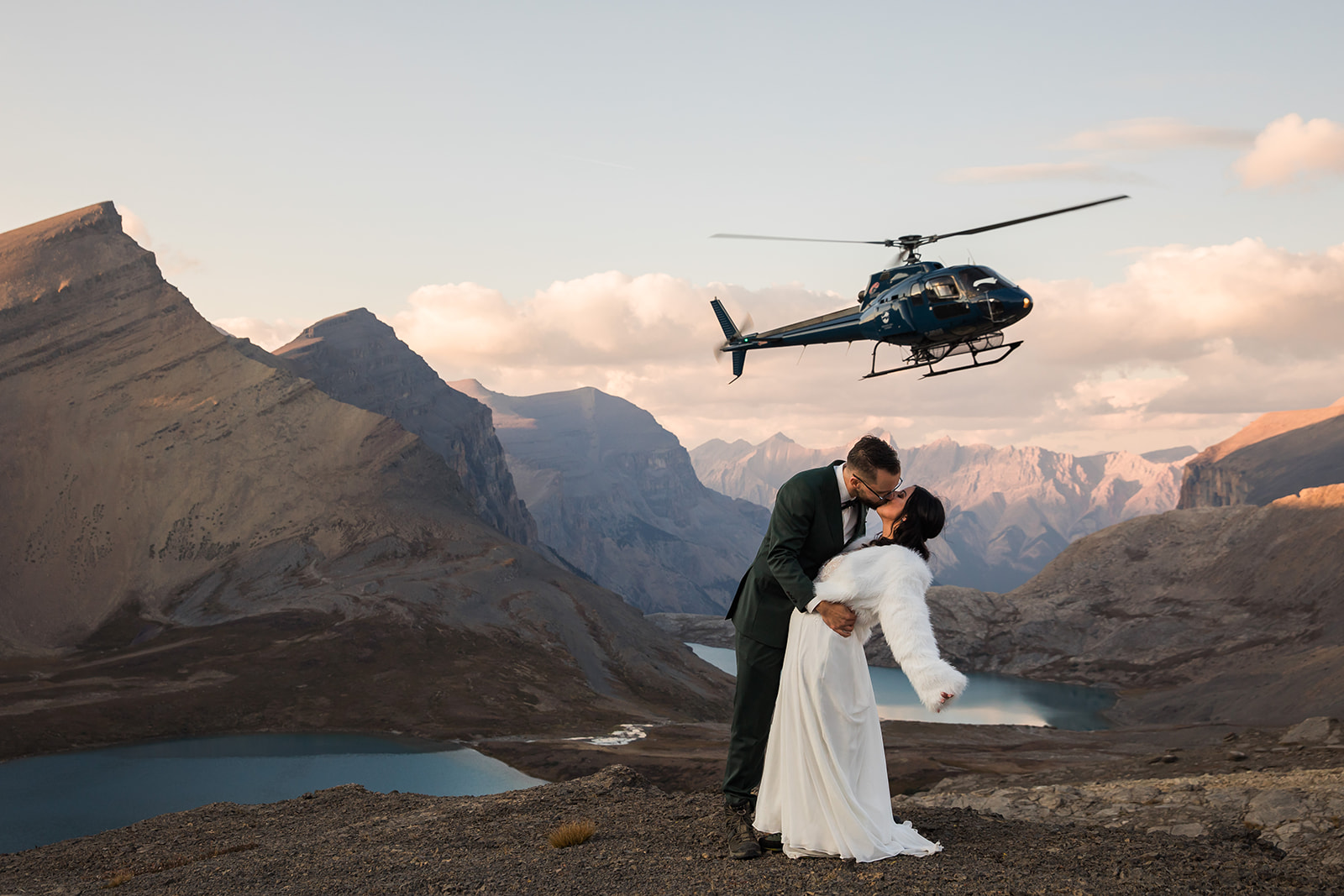 Banff Helicopter Elopement | A Sunset Mountain Wedding